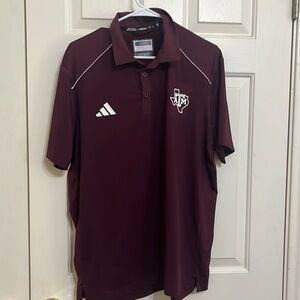 A&M Maroon Adidas Polo - Size Large
